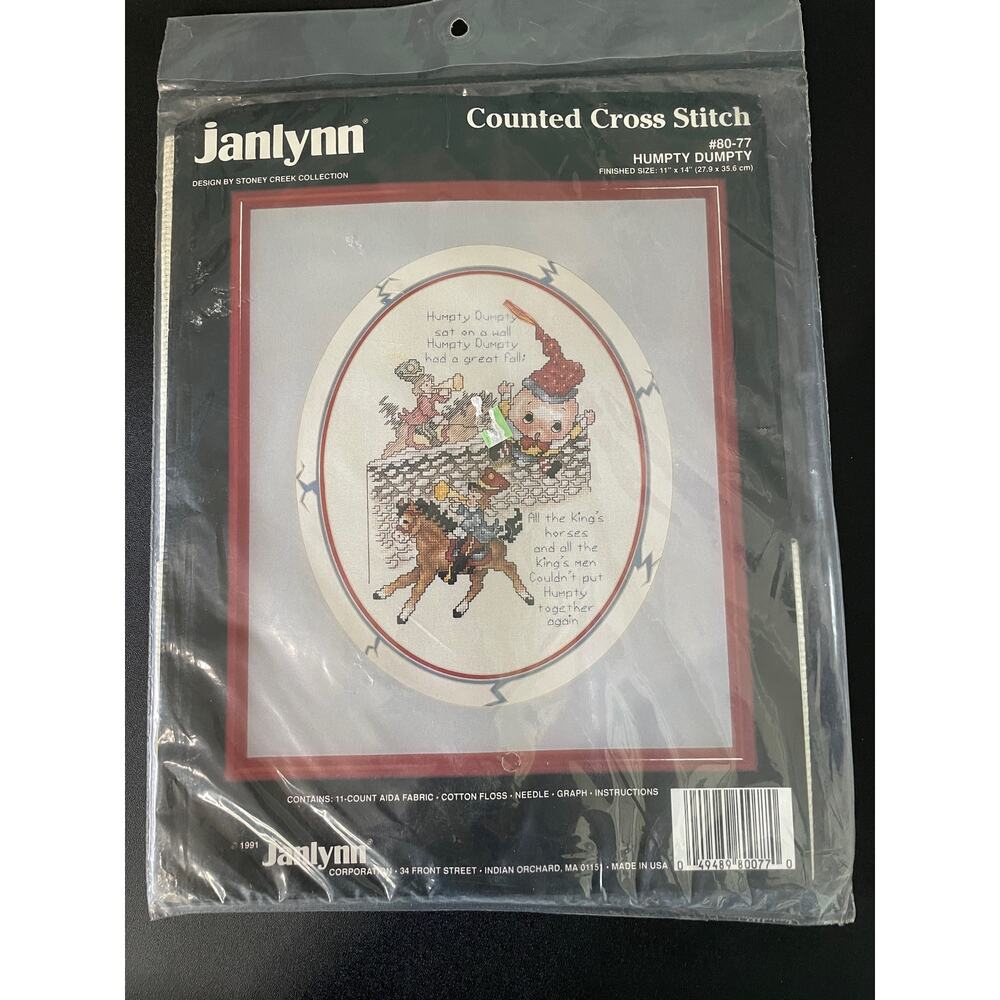Janlynn Counted Cross Stitch Kit Humpty Dumpty 6 oz